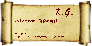 Koleszár Györgyi névjegykártya
